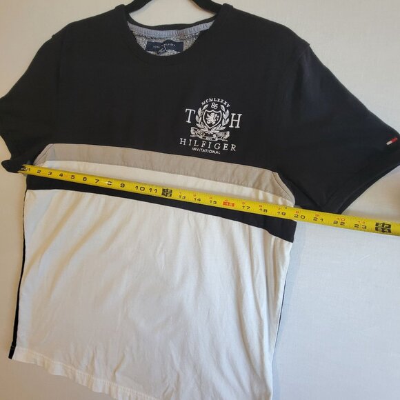 Vtg Tommy Hilfiger T Shirt Mens Medium Color Block 90s Preppy Retro Sportswear - Picture 5 of 5